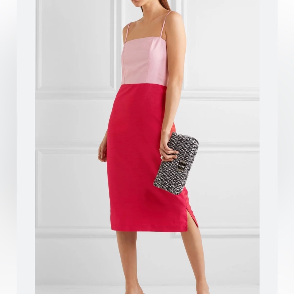 Staud Enzo Two Toned Midi Dress